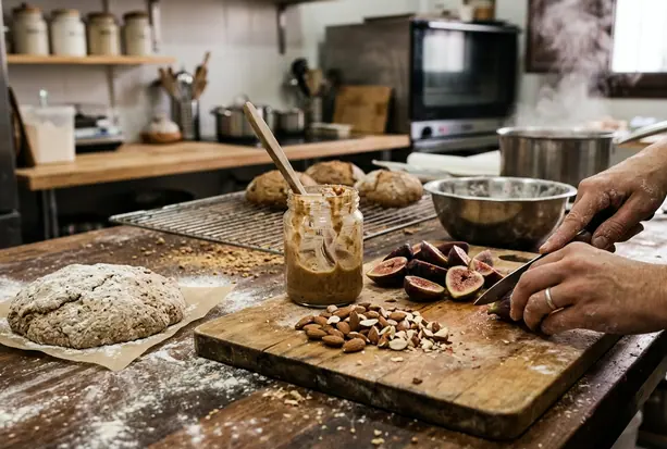 Fresh ingredient preparation on cutting board